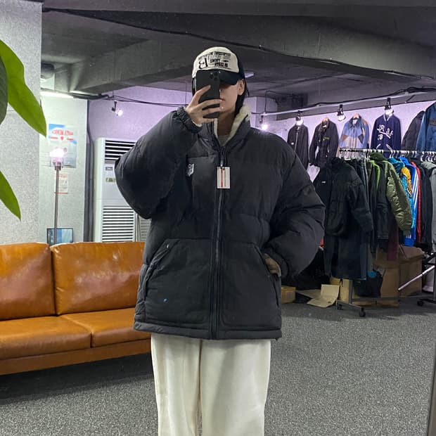 NFL 빅로고 쉐르파 리버시블 다운 숏 패딩 B3126