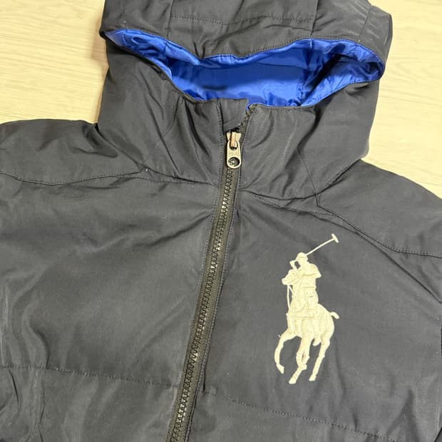 급처 여성 폴로 화이트 빅포니 다운패딩