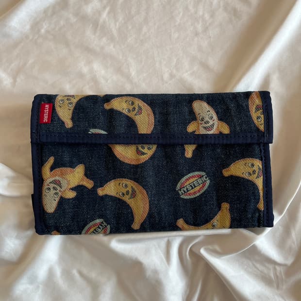 히스테릭 글래머 아카이브 웃는 바나나 데님 장지갑 월렛