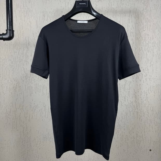 르메르 23SS 리브드 크루넥 코튼 티셔츠 스퀴드 잉크 S