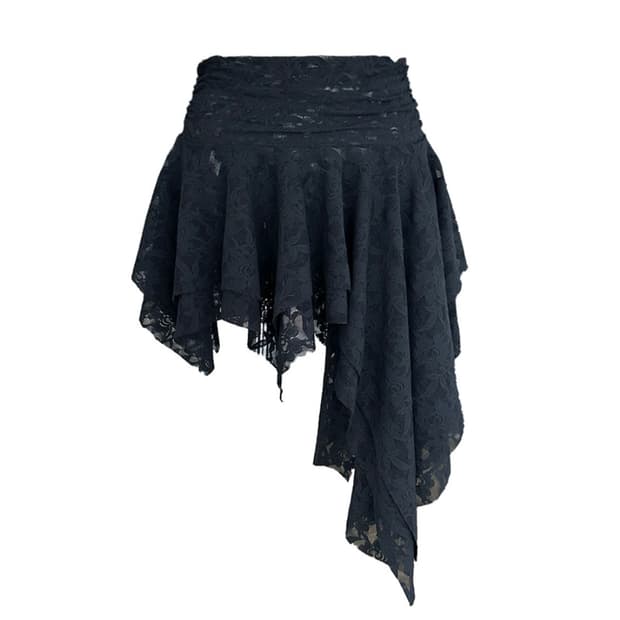 새상품) 스큅 레이스 로즈 캉캉 스커트 블랙