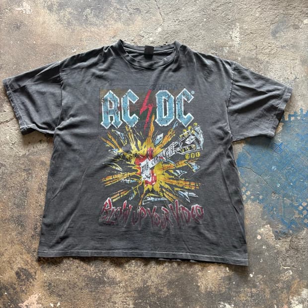90년대 미국 델타 acdc 블로우 업 유어 비디오 티셔츠 싱글스티치