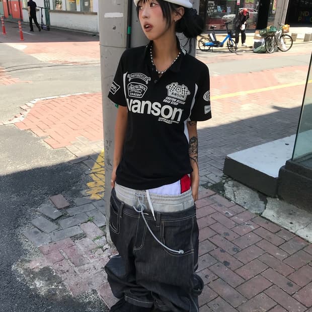 < Vanson Leathers Patch Logo PK T-shirt
