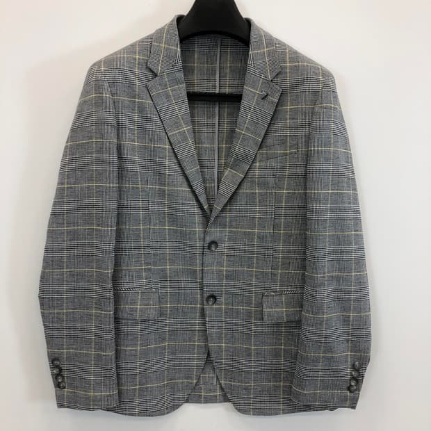 코모도 린넨혼방 체크자켓 100