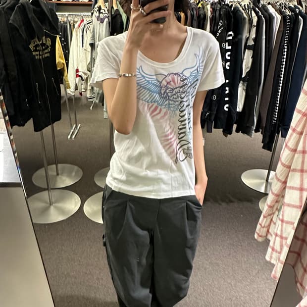 XL)할리데이비슨 빈티지 여성 그래픽 반팔