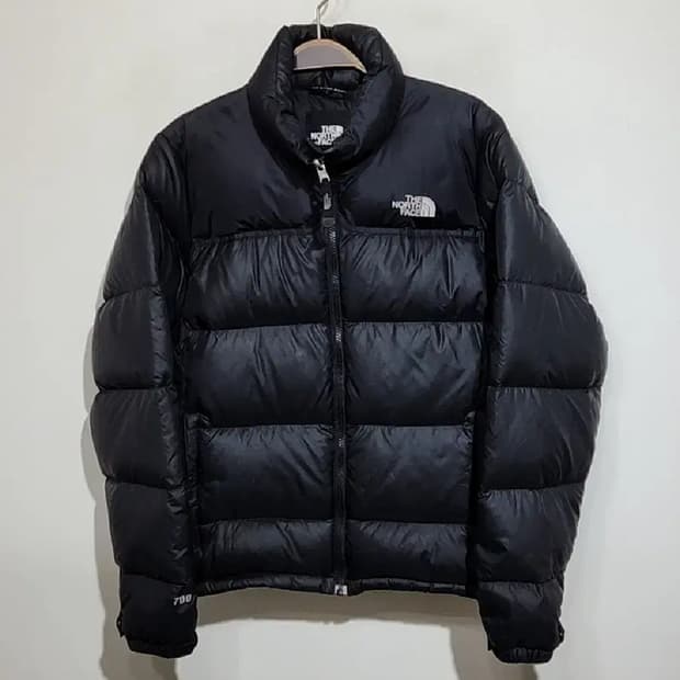 (M) 노스페이스 눕시패딩 점퍼 블랙 거위털 700 구스다운 자켓 