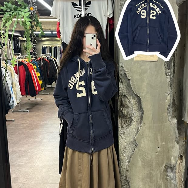 아베크롬비 후드집업 네이비 M #csz1848