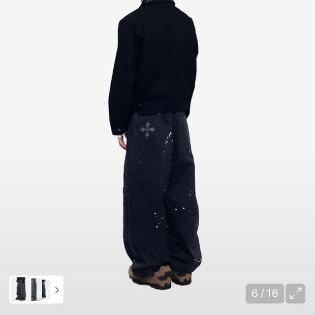 Painted Military Cargo Pants (Black)