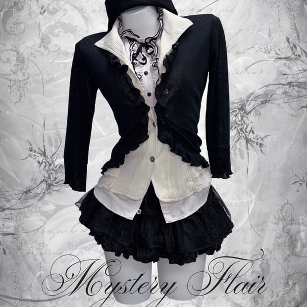 공겜여주 베스트 코디 3pcs 프릴 탑, 러블리, 로맨틱 고스