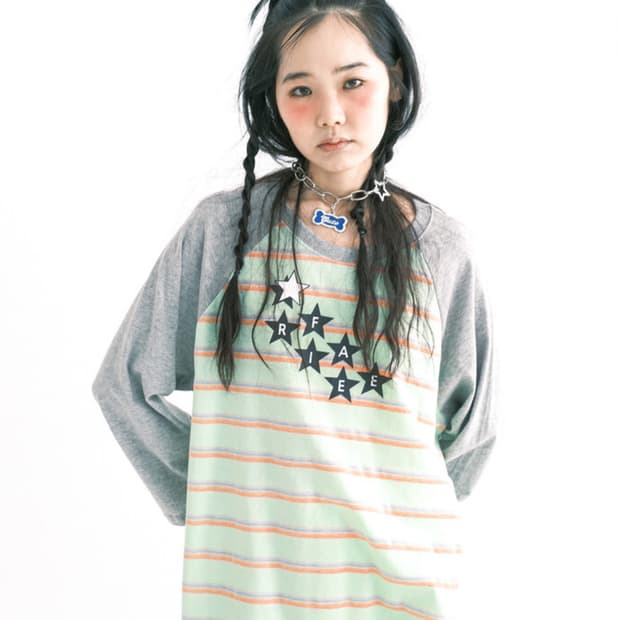 샵페어리 rainbow raglan t-shirt (mint)