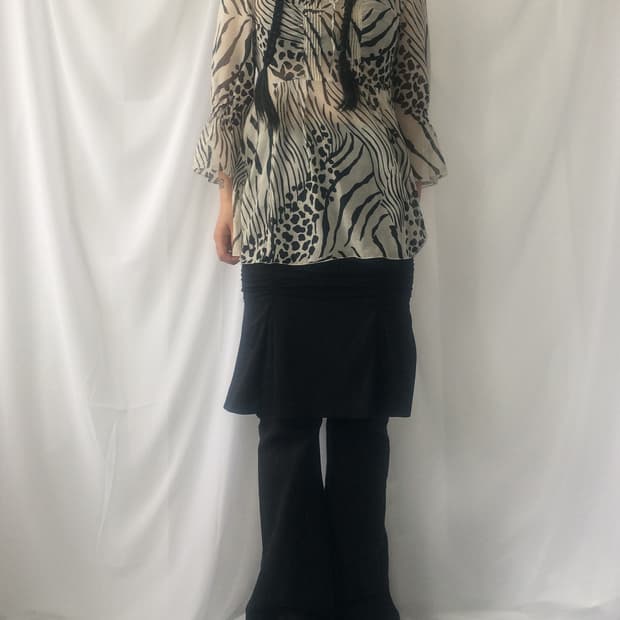 Pattern mixed blouse