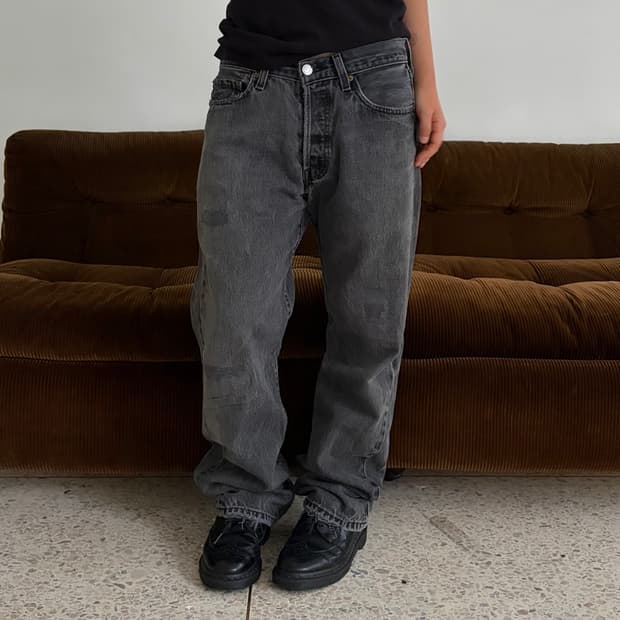 00s Levi’s 501 후염 블랙 데님 팬츠