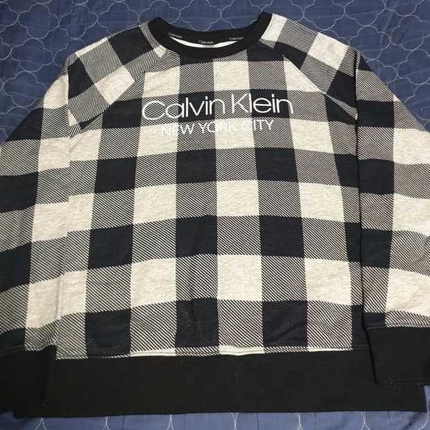 캘빈클라인 뉴욕시티 체크 크루넥 롱슬리브 (M)