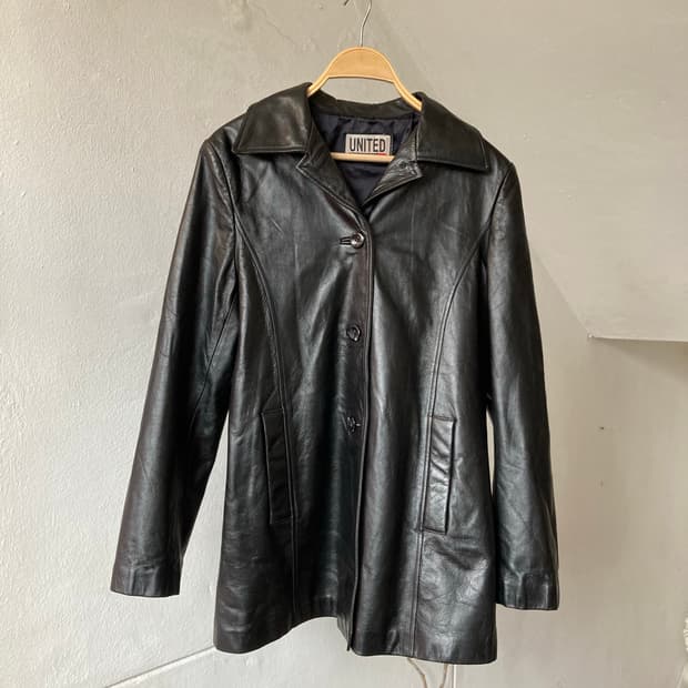소가죽 싱글버튼 레더 자켓