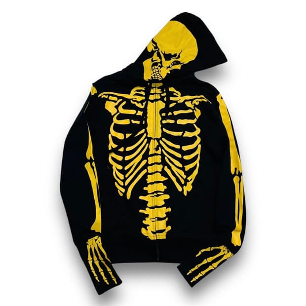 펑크 에이전트 스켈레톤 옐로우 아카이브 후디 집업