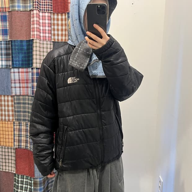 노스페이스 블랙 퀄팅 패딩