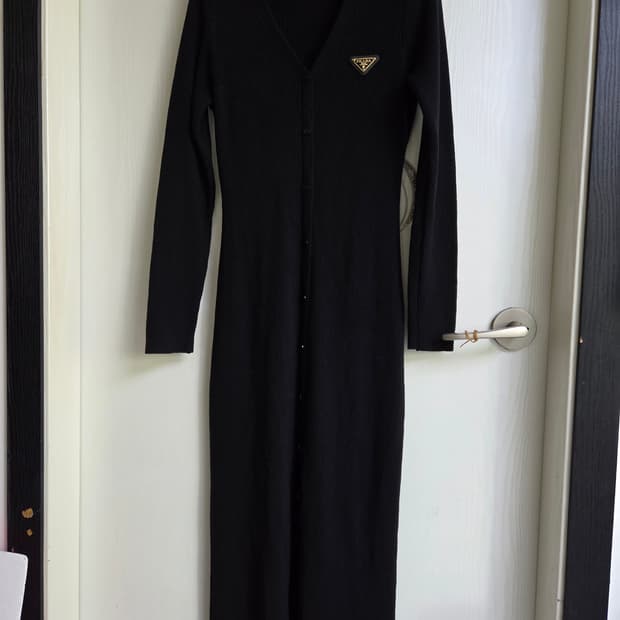 수입의류 블랙 니트  롱 원피스 