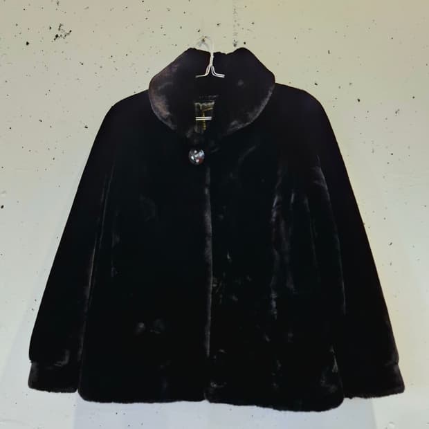 인조 밍크 퍼 숏 코트