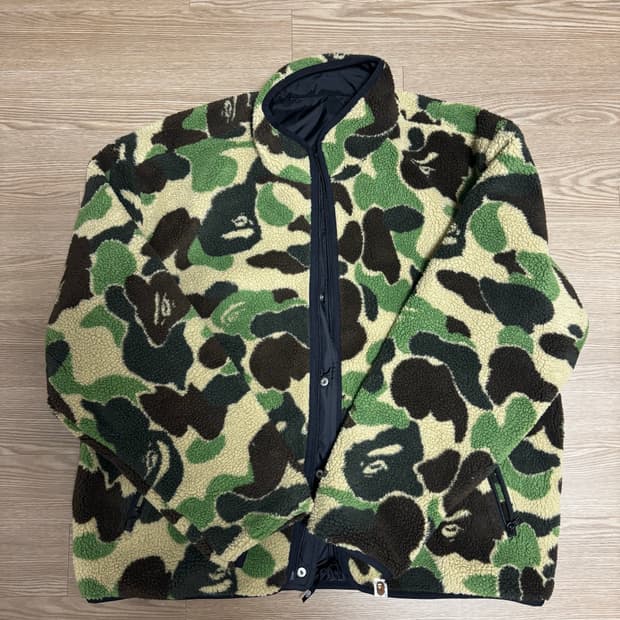 베이프 ABC 카모 리버서블 플리스 자켓 XL