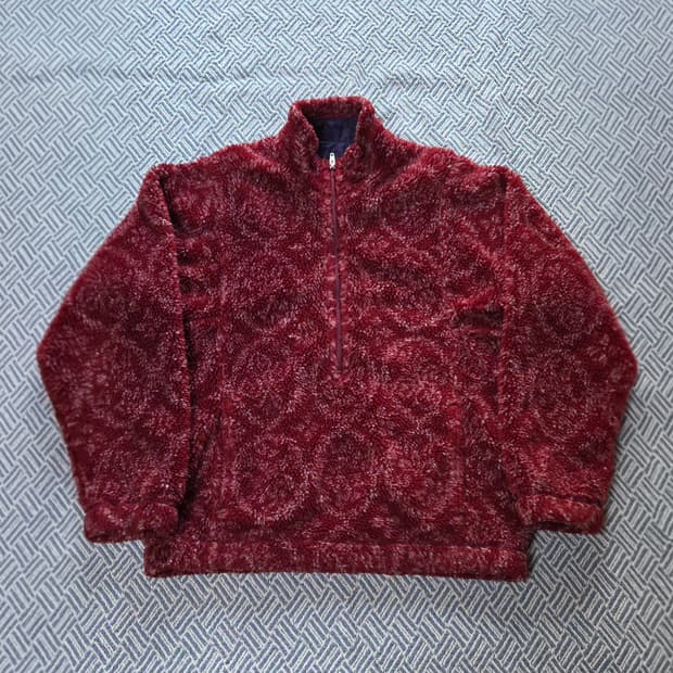 (S)파타고니아 90s 기모노 레드 플리스 신칠라