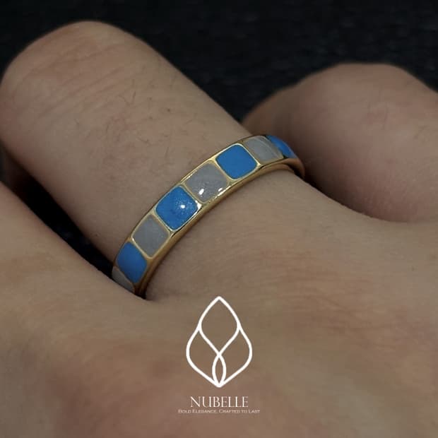 🌗 Blue moon ring / 블루 스퀘어 반지