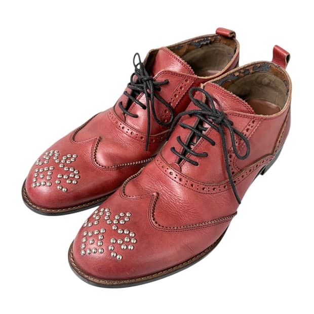 글램 트라이벌 스터드 레더 슈즈