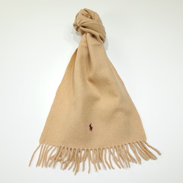 MX590 폴로 90s 스코틀랜드판 램스울 카멜 머플러 목도리