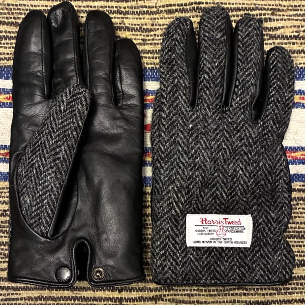 (F)해리스트위드 x 헤지스 울 헤링본 양가죽 장갑 글러브
