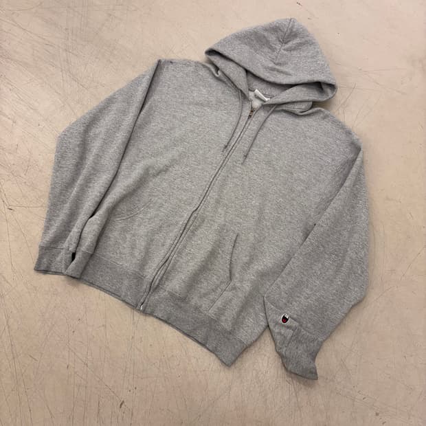 챔피온 그레이 스몰로고 후드 집업