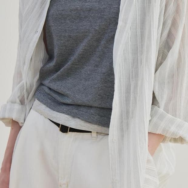 모이아 sheer ST shirt (white)