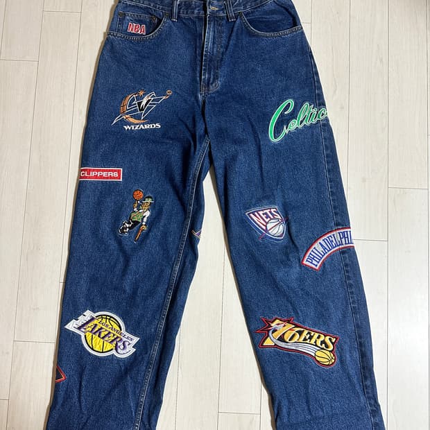 NBA 패치 데님팬츠 32