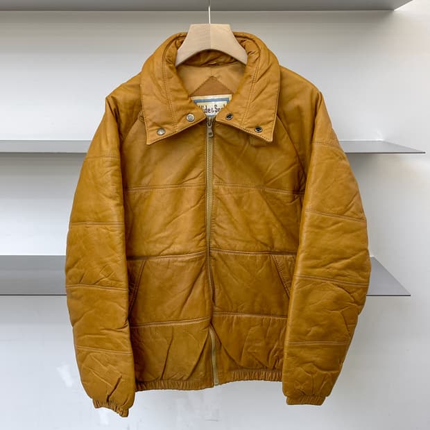  하이드 앤 시크 90s 소 가죽 다운 자켓