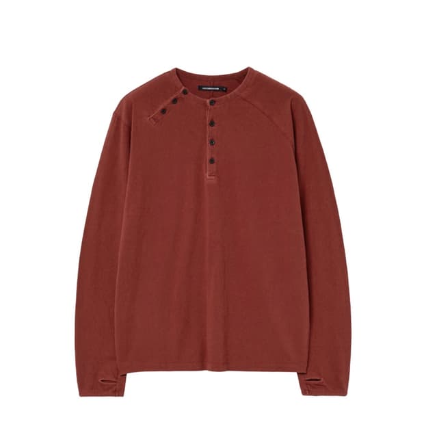 해칭룸 더블 헨리넥 티셔츠