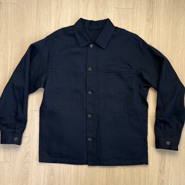 유니클로C 프리미엄리넨셔츠자켓 네이비 m