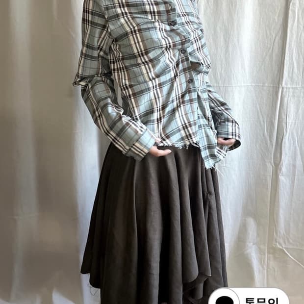 동은 민트 체크 셔츠 mint check shirt