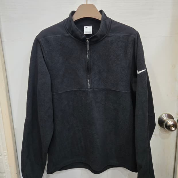 95,M)) NIKE 나잉키 기모 반집업 긴팔티셔츠! 올블랙 & 화이트