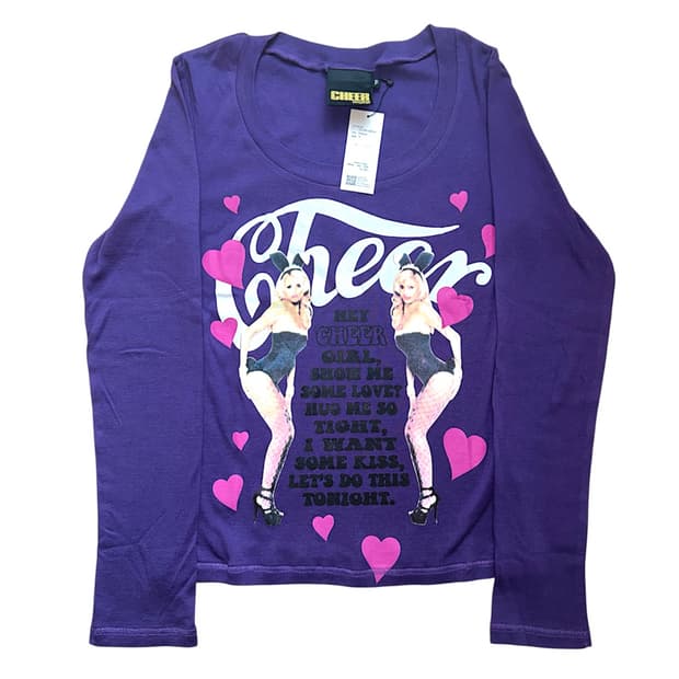 Purple Bunny Girl Graphic Long Sleeve