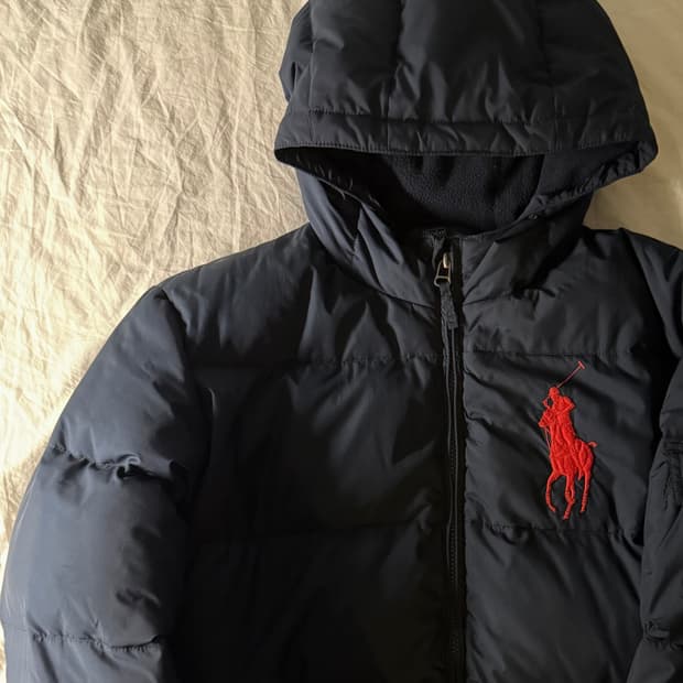 폴로 빅포니 패딩 네이비 L