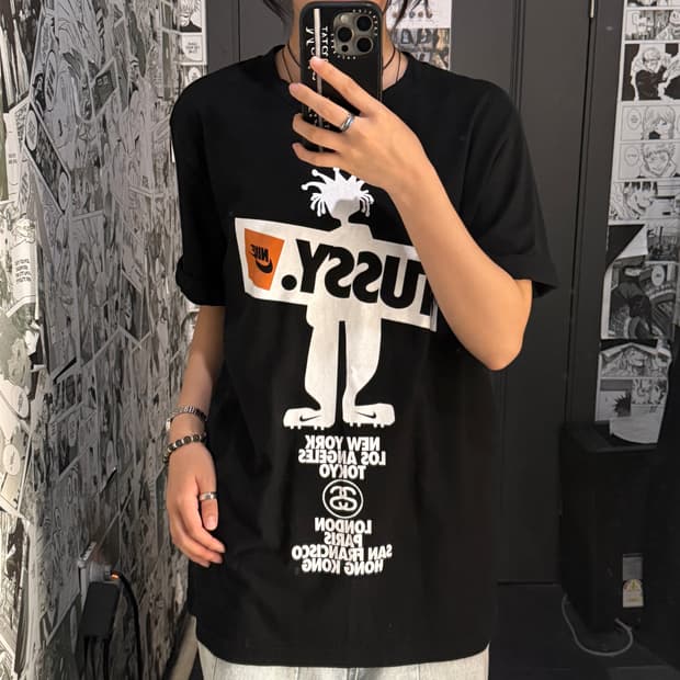 스투시x나이키 월드투어 레게맨 반팔 티셔츠