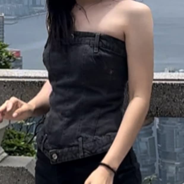 자라 데님 뷔스티에 탑