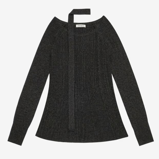 미레코 CABLE RECO KNIT OPS CHARCOAL