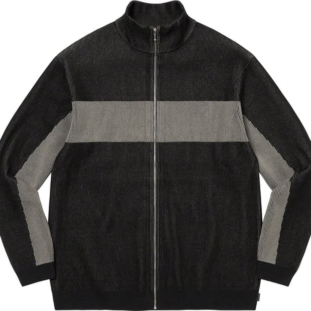 슈프림 투톤 립드 집업 스웨터 M