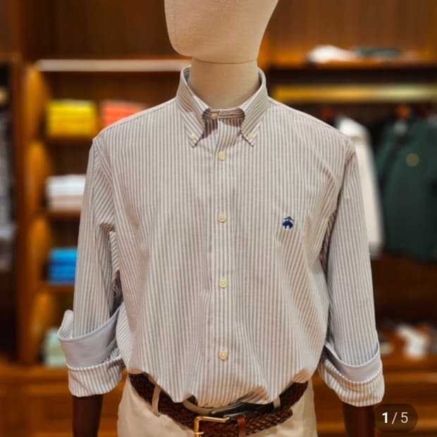 [브룩스브라더스] 논아이론 스트라이프 옥스포드셔츠 레귤러핏 L