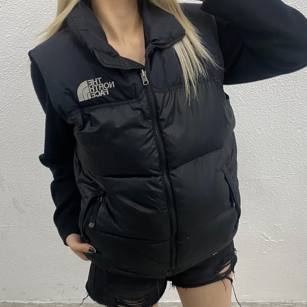 노스페이스 1996 눕시 블랙 패딩조끼 95