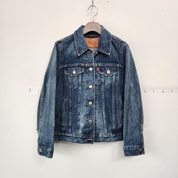 리바이스 데님 청자켓 빈티지 워싱