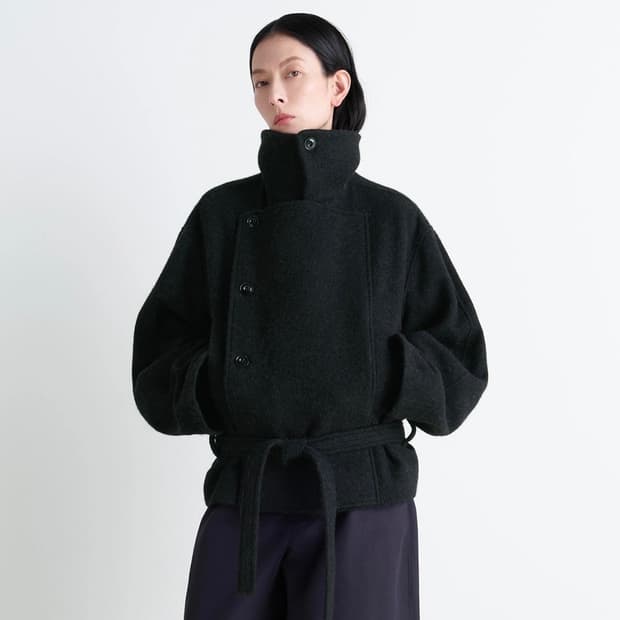 [32,34,36]르메르 25fw 알파카 배스로브 코트/블랙