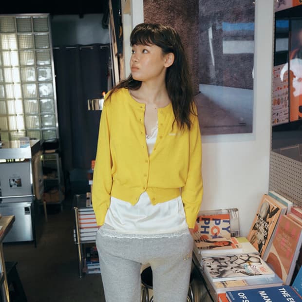 그린버터 Cotton Cardigan Yellow 가디건