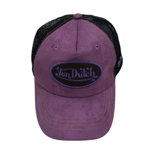 본더치 빈티지 Y2K 벨벳 메쉬캡 트러커캡 볼캡 모자 퍼플 보라