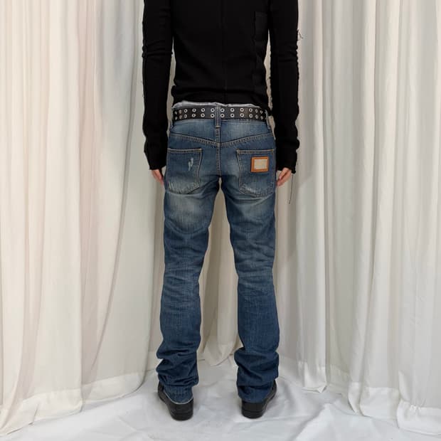 돌체앤가바나 14라인 메탈 플레이트 워싱 데님