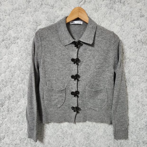 H632 [S] 자라 리본 니트 가디건
